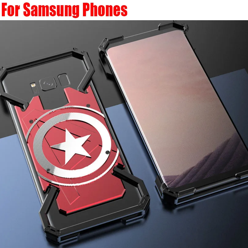 Модный крутой Алюминиевый металлический чехол с капитаном США для Galaxy S10 S9 Plus Note 8