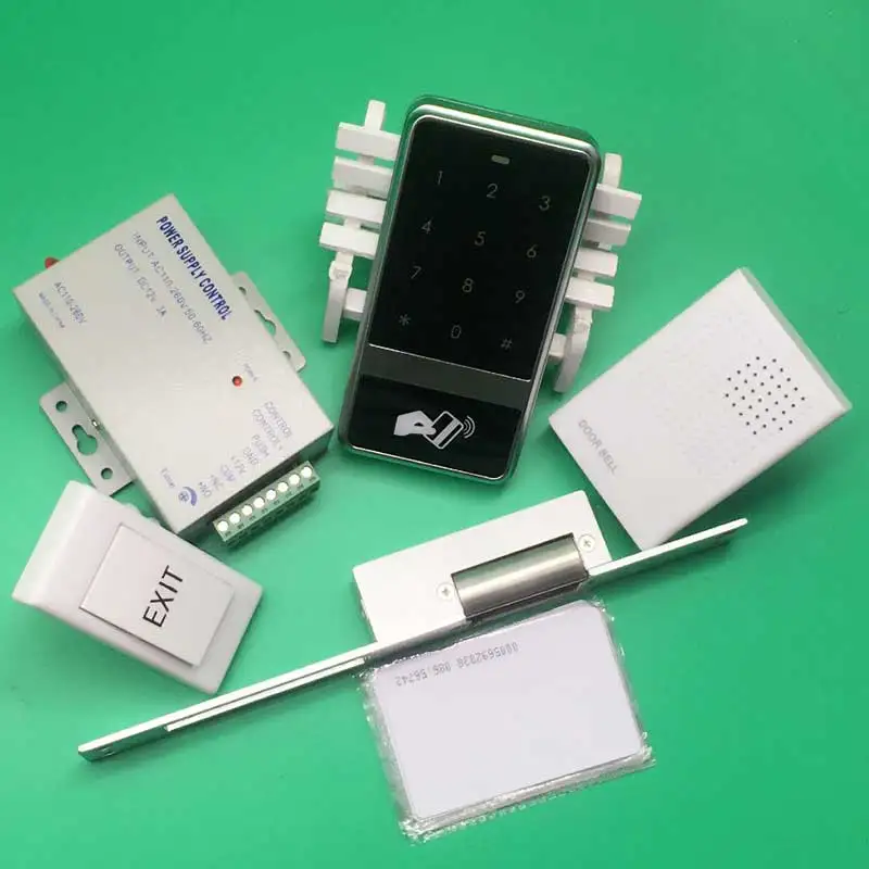 

DIY Access Control Waterproof RFID Access Control System kit C60+12v Power Supply+NO Electric Strike lock+10pcs ID key cards