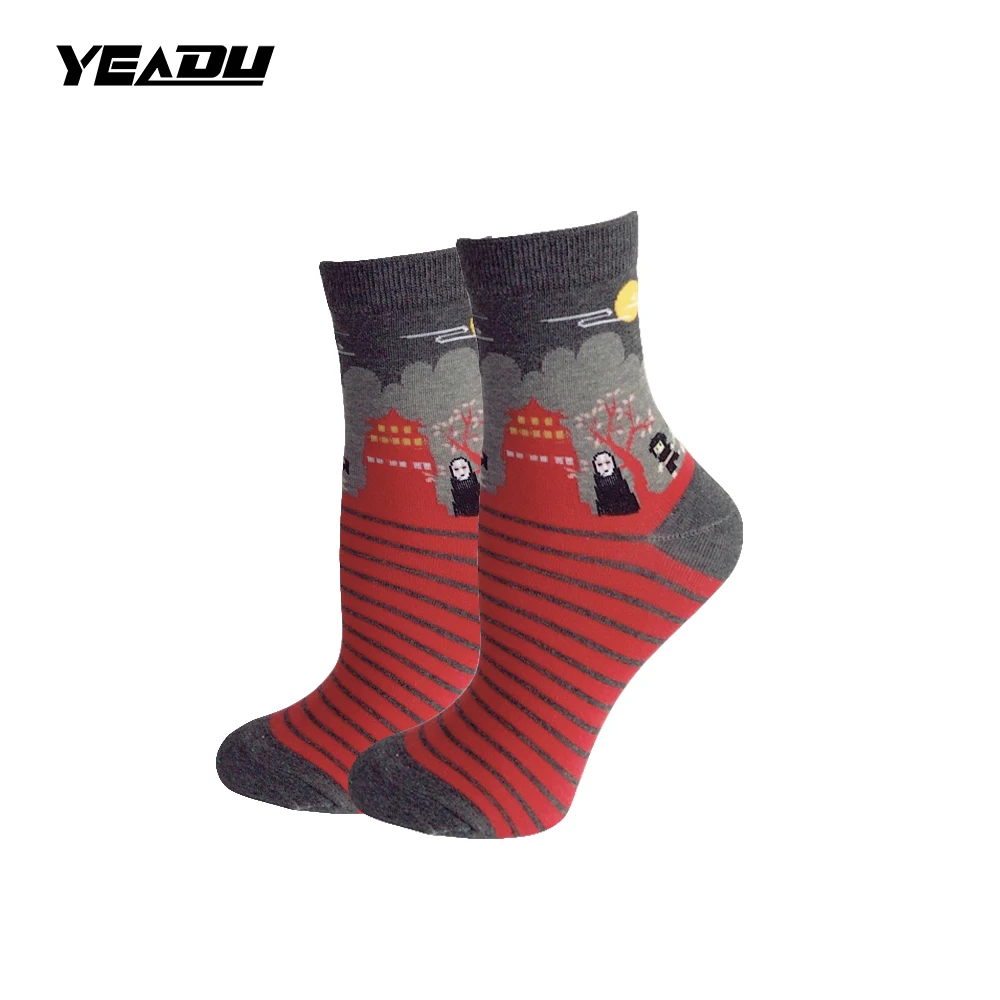 Cartoon My Neighbor Totoro Spirited Away Funny Women's Socks Novelty Harajuku Kawaii Socks for Women(4 Pairs / Lot )