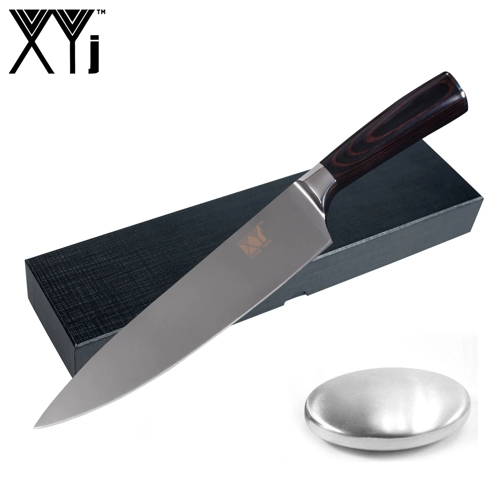 XYj Brand 3 Pcs Kitchen Knife Set Lightweight Effort Thin Color Wood
