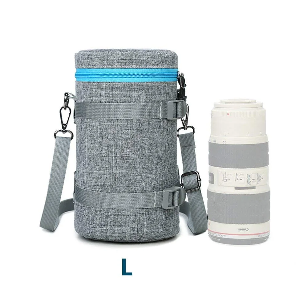 DULUDA портативный толстый мягкий сумка для объектива камеры защитный водостойкий прочный объектив сумка для Canon Nikon sony DSLR чехол для объектива - Цвет: Grey-L