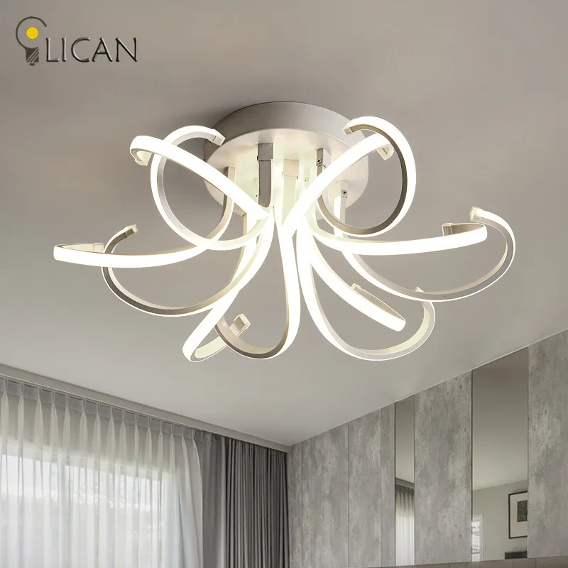 LICAN, дизайн, потолочный светильник s для гостиной, спальни, пульт дистанционного управления и затемняющий светильник, 110 В, 220 В, потолочный светильник