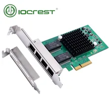 IOCREST 4 порта Gigabit Ethernet PCI-e x4 сетевой интерфейс карты Intel I350-AM4 с низкопрофильным кронштейном