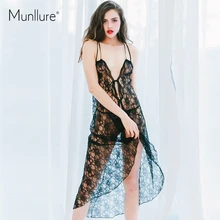 Munllure, Новое поступление, летняя сексуальная женская ночная рубашка с вышивкой, Женский комплект для отдыха, ночное белье, кружевной банный халат для женщин, Nigtht костюм