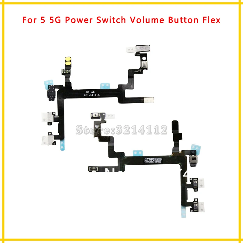 

AnnFlat Power switch on off Mute Volume button control flex cable For iphone 5 5G 5S 5C Repair Parts