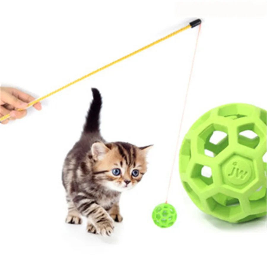 Pets Cats Toys Plastic Ball Teaser Wand Interactive Goods For Pets
