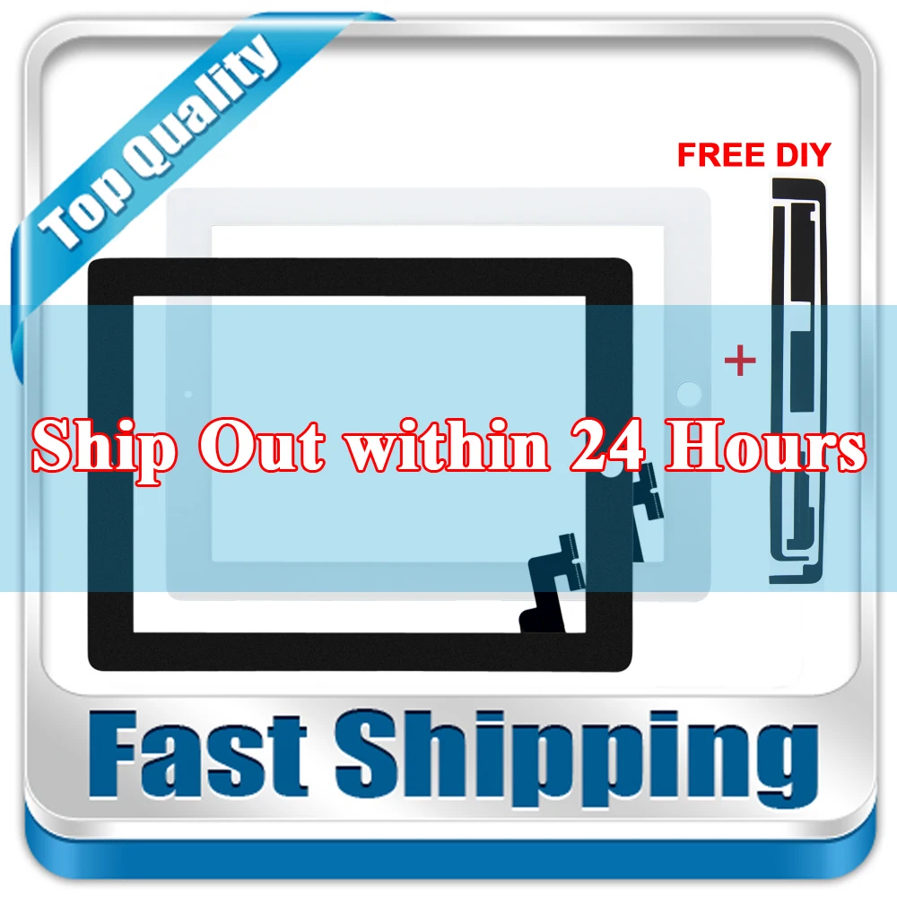 

New For iPad2 A1395 A1396 A1397 Replacement Touch Screen Digitizer Glass without Home Button White Black