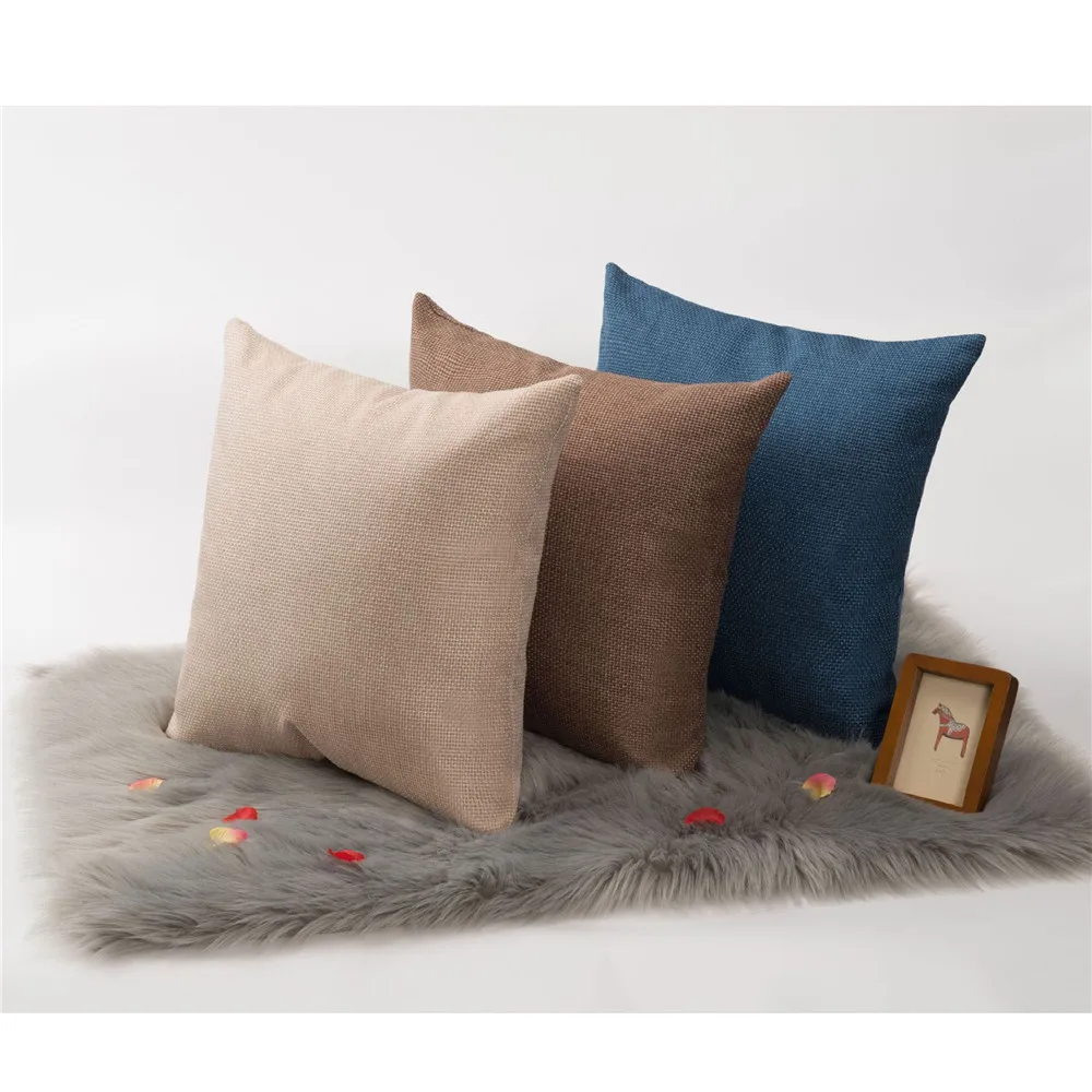 لون نقي وسادة من الكتان وسادة مجموعة بسيطة كنبة مكتب سيارة النسيج وسادة وسادة
