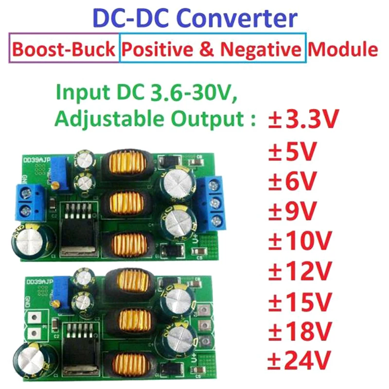 ZLinKJ DC повышающий 20 Вт+-5 в 6 в 9 в 10 в 12 В 15 в 24 В положительный и отрицательный двойной выход питания повышающий-понижающий преобразователь модуль