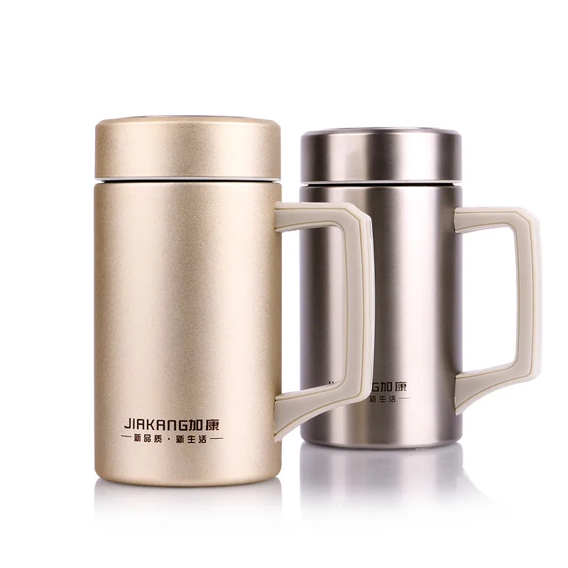 Men's insulated thermos cup business thermos bottle office drinking travel mug with handle 15in