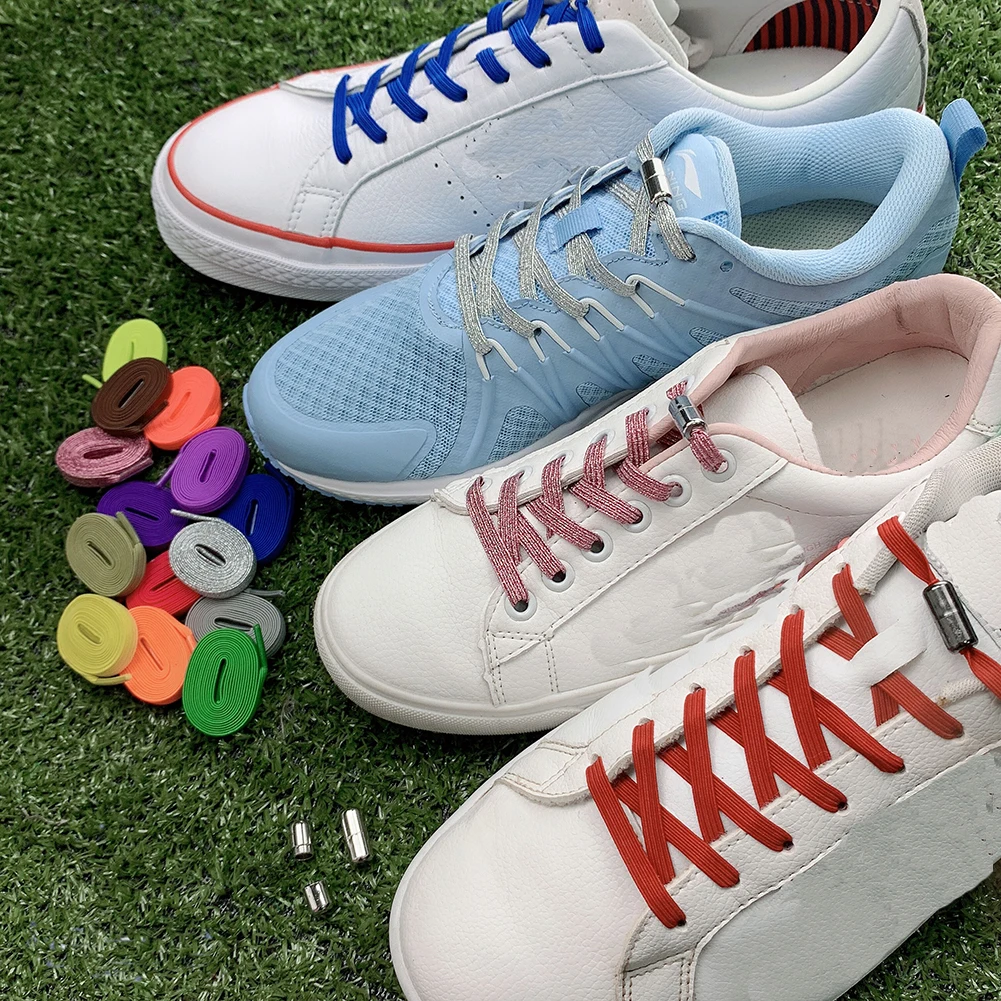 

1Pair 100cm No Tie Lazy Shoelaces shiny Elastic Shoes Lace Casual Sneakers Stretchy Shoelace Glitter Elasticity Shoe Laces