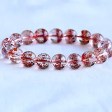 Высокое качество натурального ясно оранжевый изобилие супер 7 семь Мелодия камня Для мужчин браслет Круглый с большими бусинами 11 мм