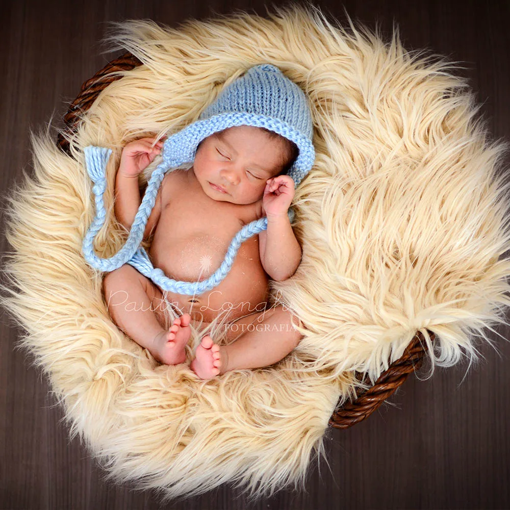 Presente do Chuveiro de Bebê 75 50 Cm Macio Pilha Longa Faux Fur Mongol Fur Cobertor Cesta Stuffer Newborn Fotografia Props Venda Quente 4 do falso mongol cobertor cesta stuffer newborn