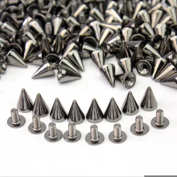 

100x DIY Black Punk Spike Rivet Screw Bead Metal Cone Studs Leather craft Nailhead Spots Rock Round Cone Spike Punk Style Rivet
