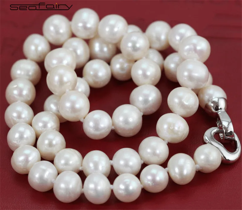 21&quot 9-10mm Fashion Cultured Freshater Real Pearls Necklace Round White | Украшения и аксессуары