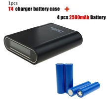 ToMo T4 DIY PowerBank чехол 4 шт. 18650 Батарея 2200 мА/ч, 2500 мА/ч, Зарядное устройство с двумя разъемами USB, 5 В, 2A ЖК-дисплей 4 слота powerbank Зарядное устройство Батарея