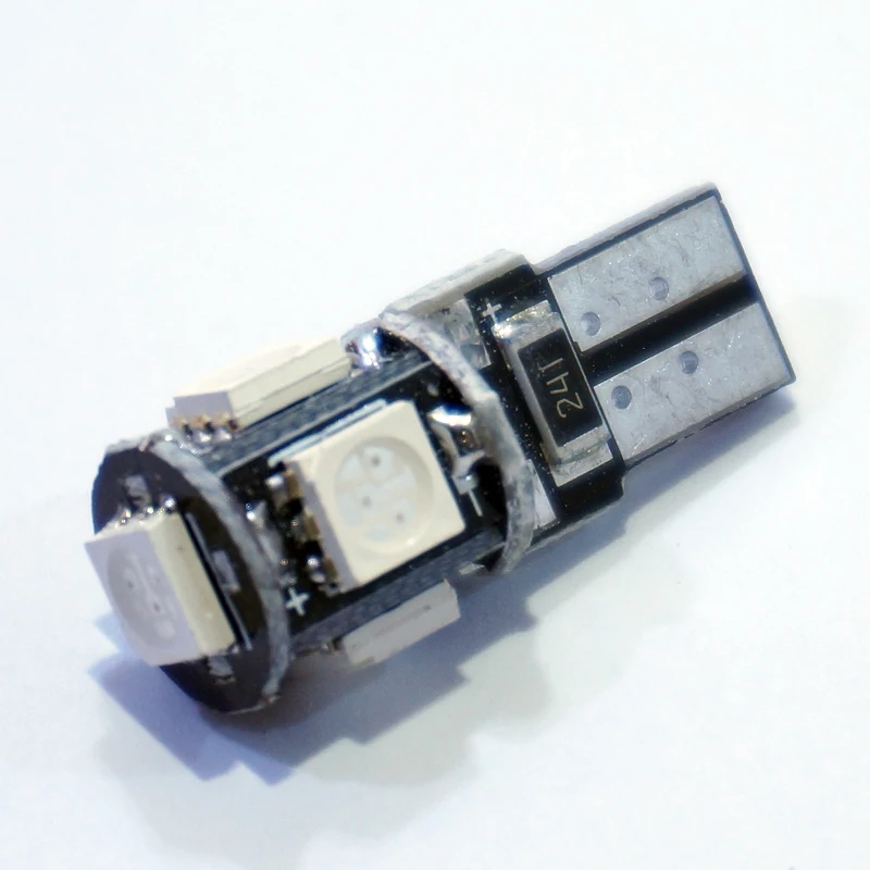 2шт T10 Canbus Белый Синий Красный 5smd автомобильный светильник W5w 194 168 лампочки ошибки