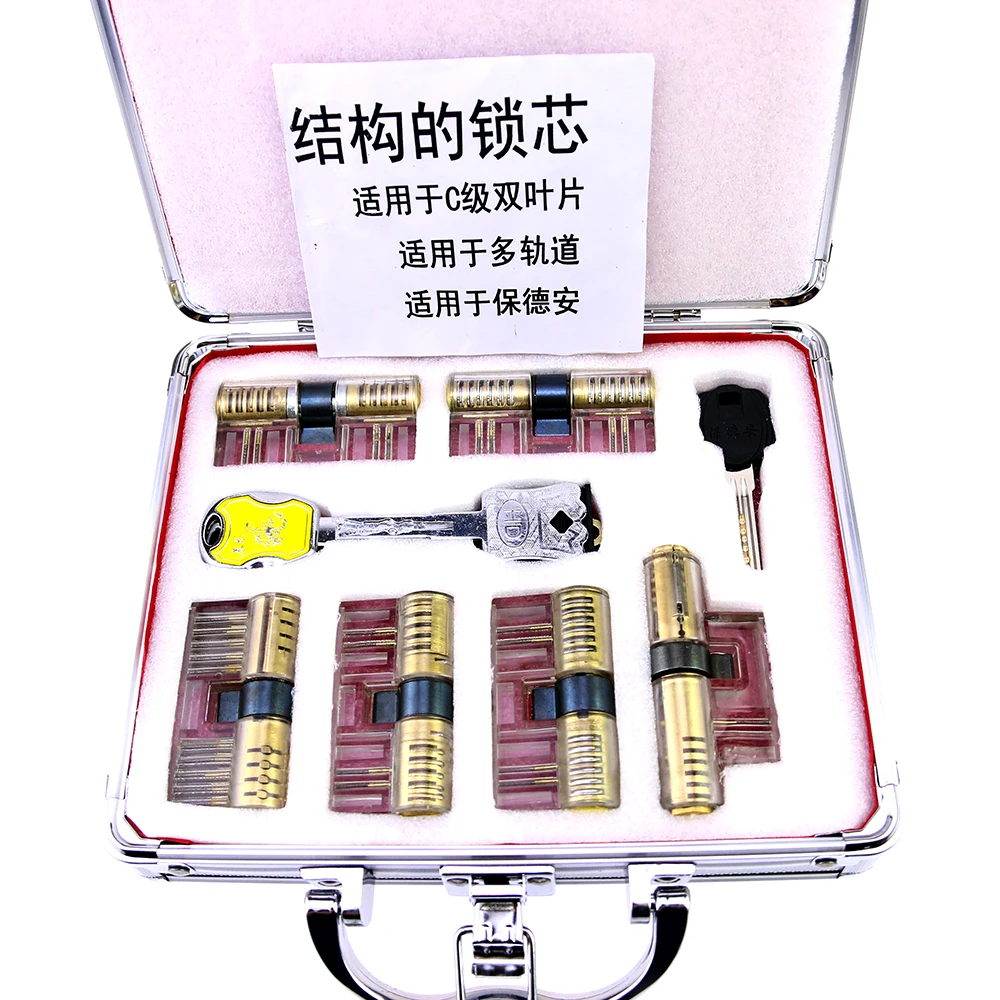 

Free Shipping Locksmith Tools Cutaway Visible Transparent Practice Lock Cylinder Lock Pick Tools Set