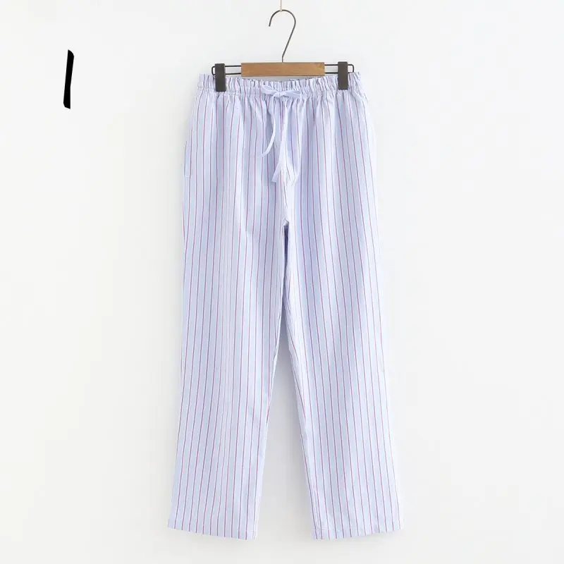Весна лето женские хлопковые Пижамные штаны свободного размера плюс ночные брюки пижамы женские клетчатые Пижамные штаны