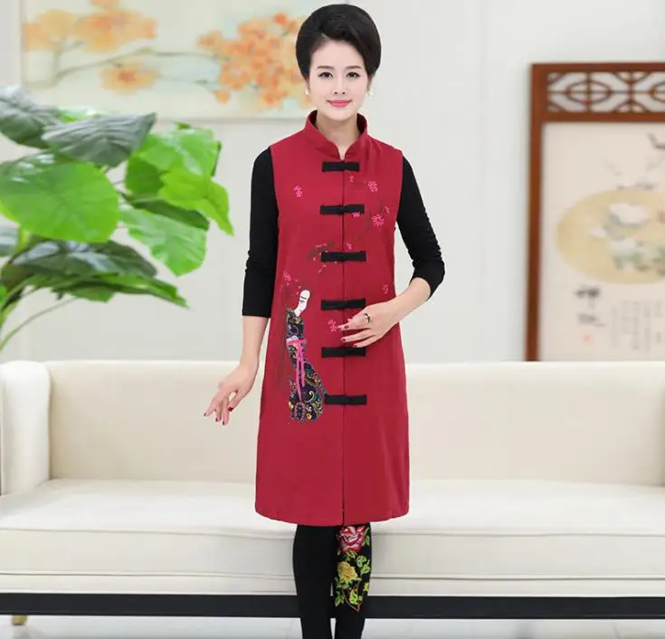 Womens autumn new vest embroidery ethnic style large size embroidery Womens autumn new vest embroidery ethnic style large size embroidery