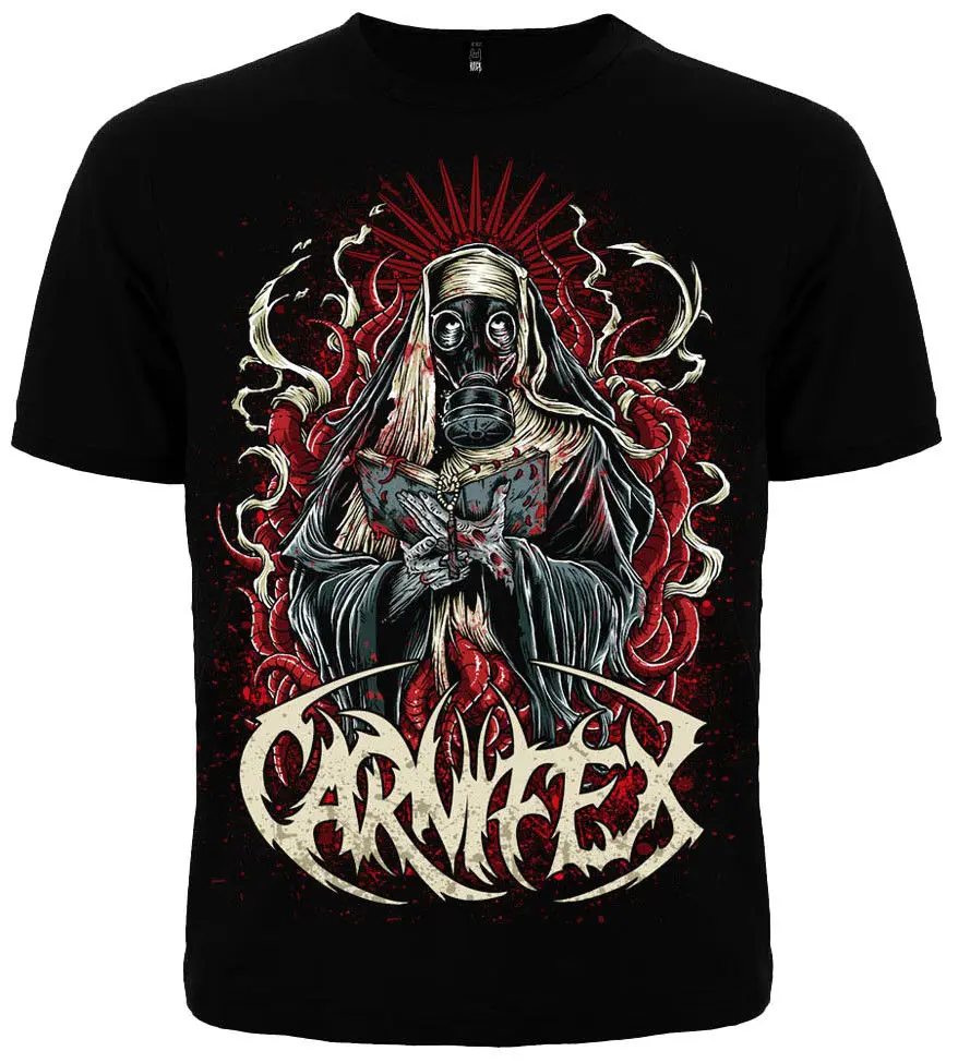 Футболка Carnifex новая разного размера. Металлический концерт. Модная футболка с