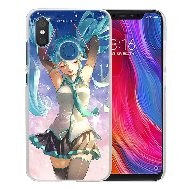 Для Xiao mi Red mi Note 7 Go 6 6A Pro S2 5 Plus 4X mi Play 8 lite A2 A1 Прозрачный жесткий пластиковый чехол аниме Hatsune mi ku - Цвет: 07