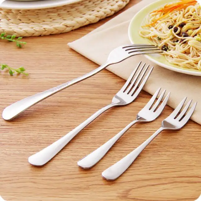 Fashion Stainless Steel Dessert Fork Moon Cake Forks Set 5 Pieces/Lot