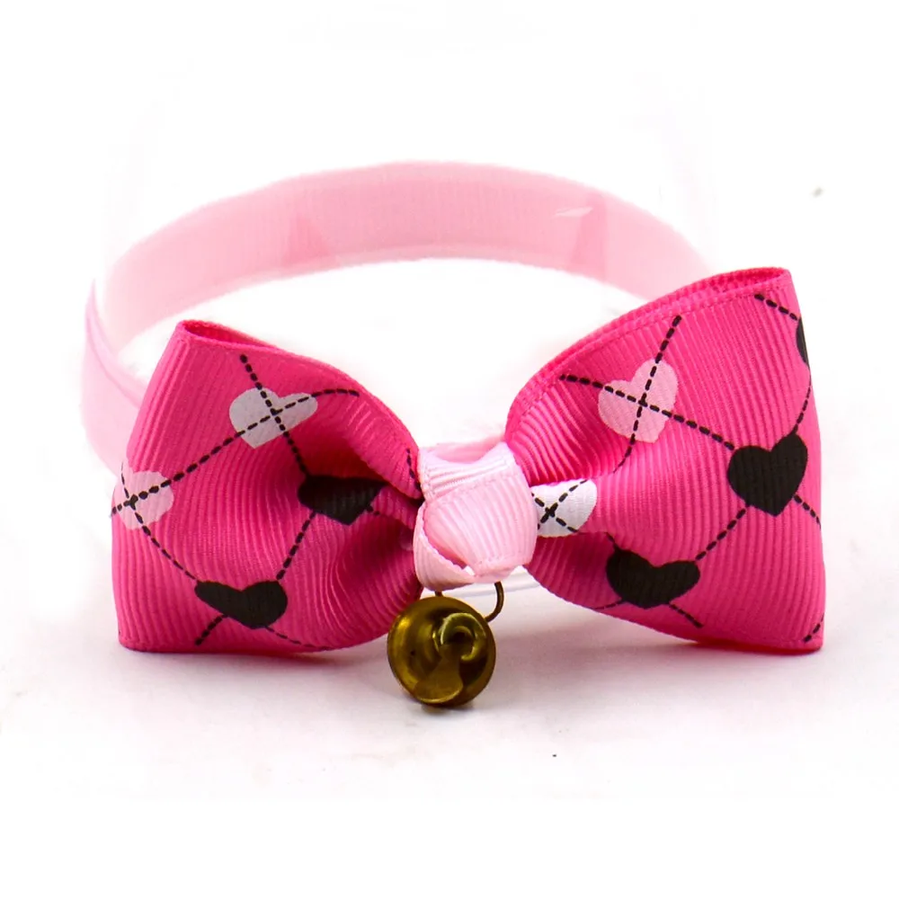 20/50/100pcs Fashion  Adjustable Dog Collar Cat Pet Cute Bow Tie With Bell Puppy Kitten Necktie Collar puppy Grooming Bows