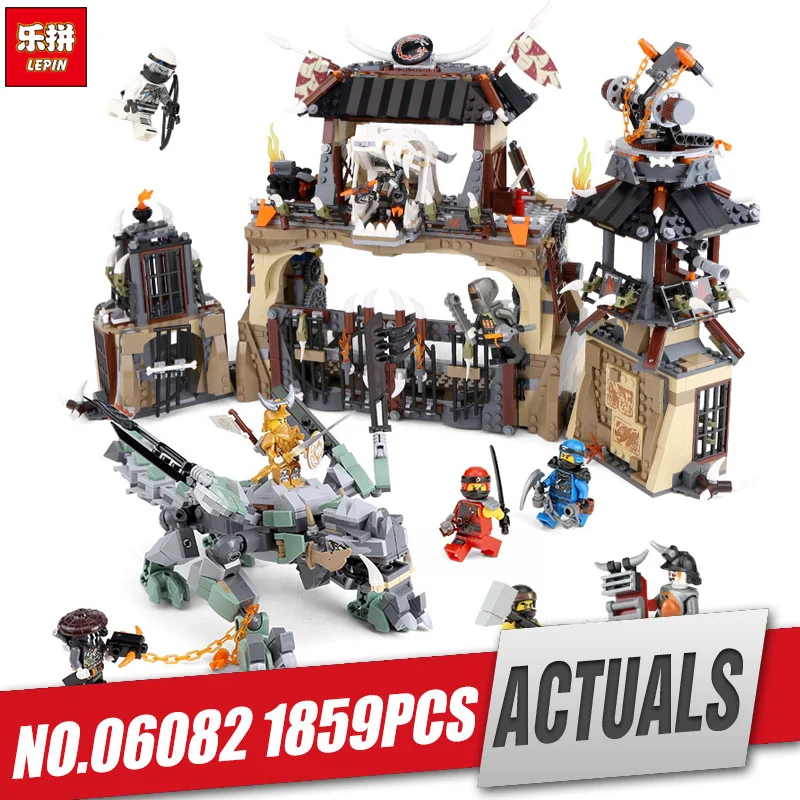 

Free Shipping Lepin 06082 1859Pcs Ninjago Series The Legoing 70655 Dragon Pit Set Building Blocks Bricks Kid Toys Christmas Gift