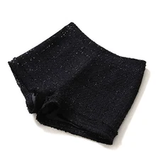 Черные тибетские синие клетчатые твидовые шорты весна/осень женские шорты Зимняя мода сумка Хип сапоги шорты