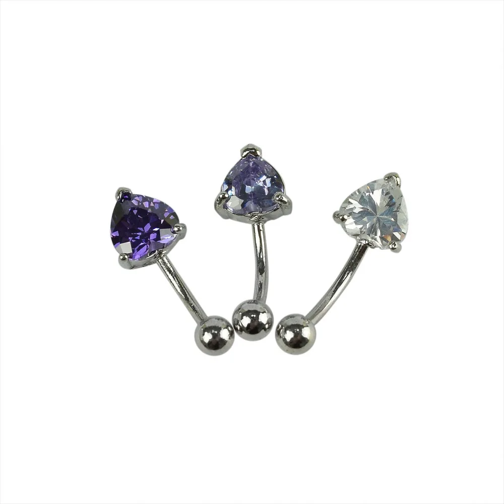 2016 New Heart 1.6mm Belly Button Rings Belly Piercings Stainless Steel