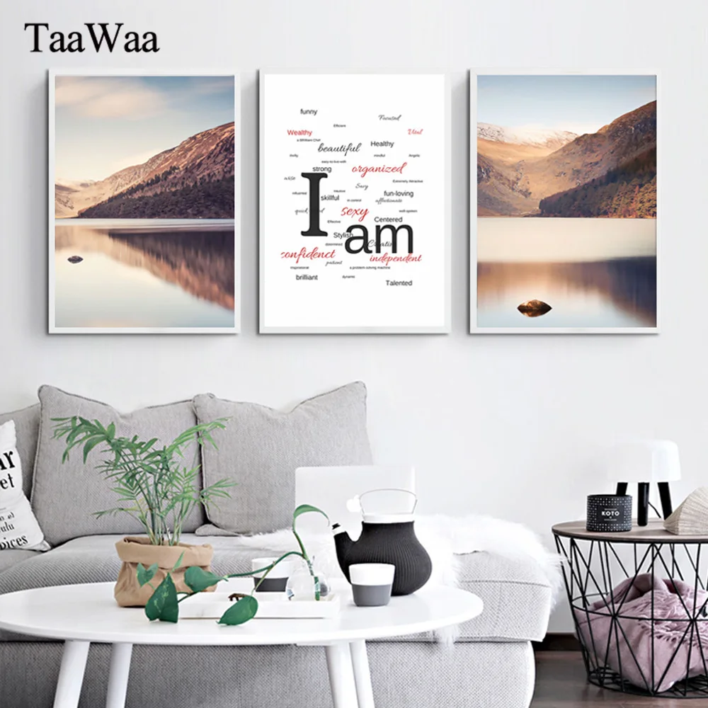 

TAAWAA Mountain Landscape Posters and Prints Abstract Canvas Painting Wall Art Dragonfly Decorative Picture Nordic Home Decor