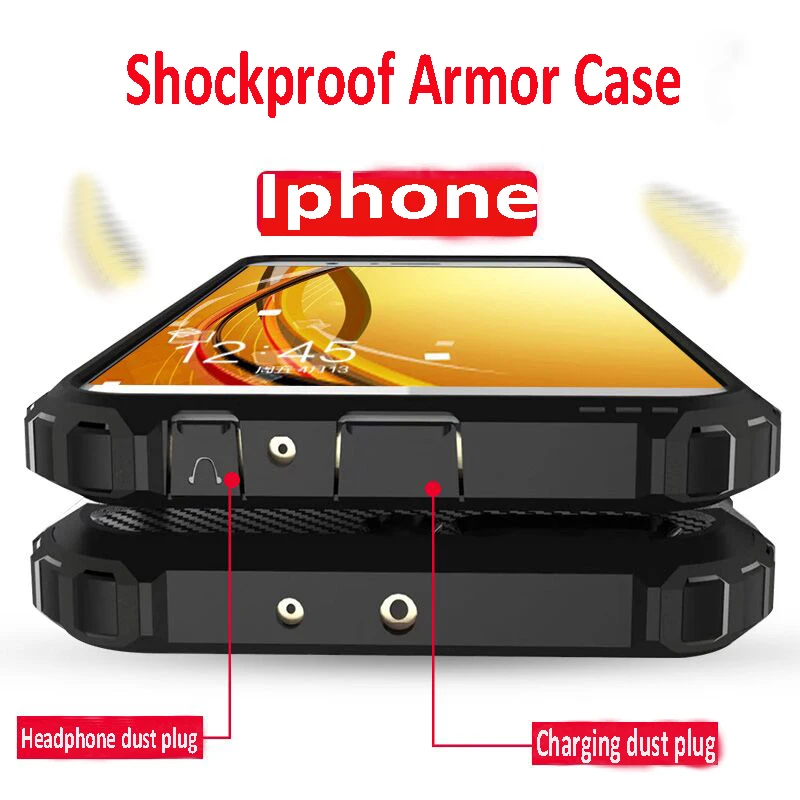 

Luxury Shockproof Bumper Case Cover On For IPhone 7 6 6s 8 Plus XR Silicone Case For IPhone X XS XS Max 7 8 Armor Soft Coque