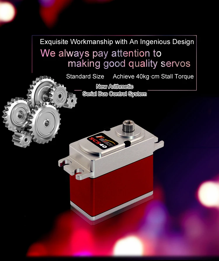 Robot Serial Bus Intelligent Servo, Feetech SCS40 Servo, 40kg cm Torque, All Metal, Coreless, Data Feedback Function (13)