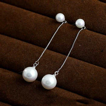 

jewelry Female temperament earrings anti-allergic shell pearl long earrings