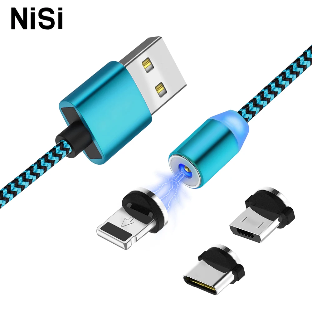 

NiSi 8Pin IOS USB Magnetic Cable For iPhone Huawei Xiaomi Samsung All Android Smart Phone USB-C Micro USB Chargeing Cable 1M/2M
