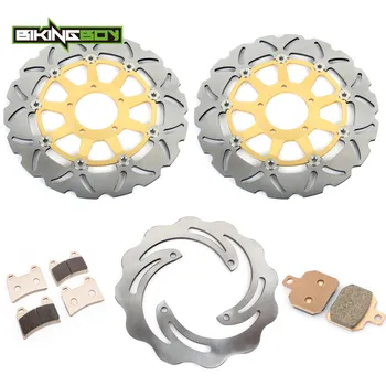 

BIKINGBOY Front Rear Brake Discs Rotors Disks Pads for Ducati HYPERMOTARD 796 800cc 10 11 12 13 Hypermotard 1100 H7 07 08 09