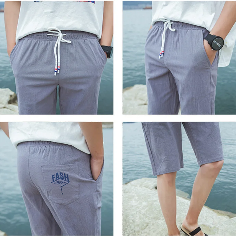 01 2017 new summer mens shorts loose elastic cotton casual shorts fashion jogger shorts black men short pants