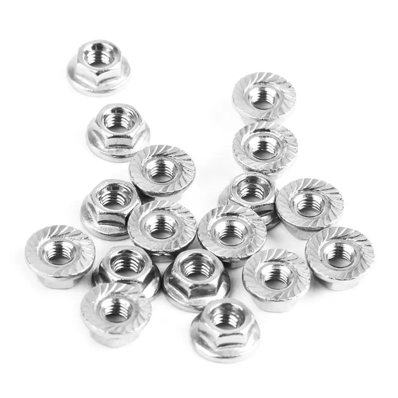 

20PCS M6/M8 Stainless Steel Flanged Hex Nuts Antiskid Lock Nut Screw Cap with Serration for 3D Printer Parts Accessories