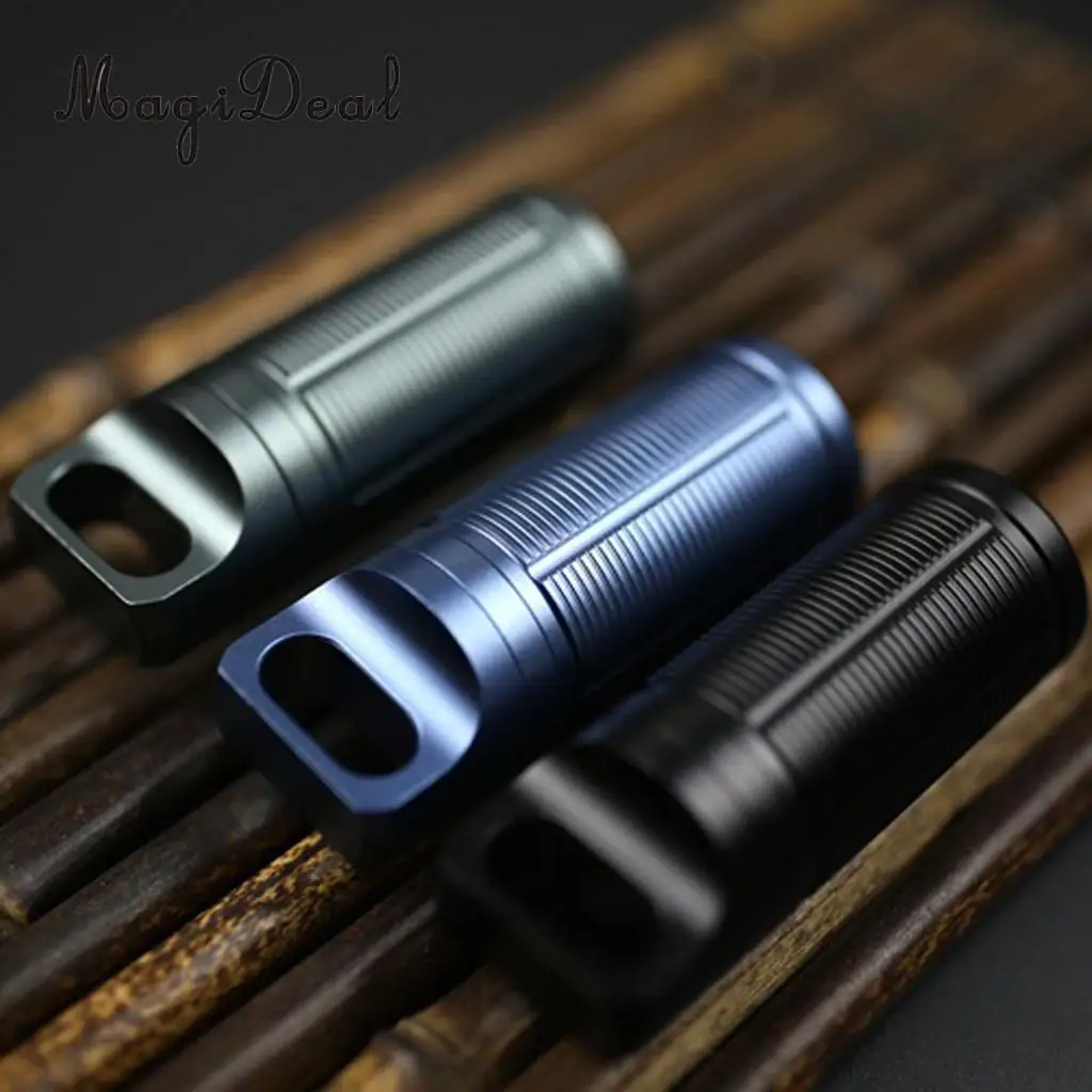 3 Pieces Titanium Waterproof Mini Pill Case Box Capsule Tablet Match Bottle for Men Women Outdoor Camping Travel