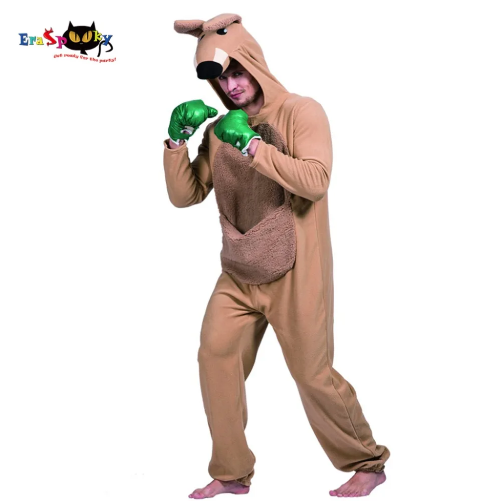 Eraspooky Для мужчин животных вечерние Косплэй взрослых талисман Кенгуру комбинезон