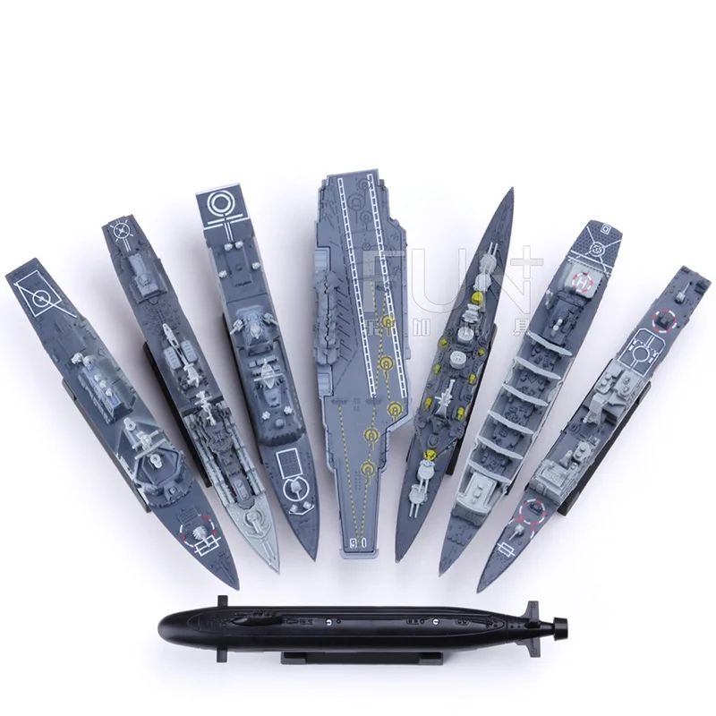 

2018 Fashion 15cm 8pcs/lot 1 set Warship Plastic Military Assembly Ship Model Collection Kit Toys for Children Boys Gift A417