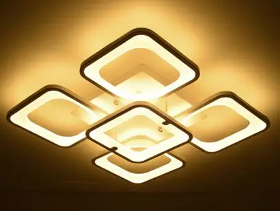 5 heads 100W Квадратные Кольца Circel Люстра для гостиной спальни дома AC85-265V современные светодиодные потолочные крепления для светильника-люстры - Цвет абажура: 5 heads 100W
