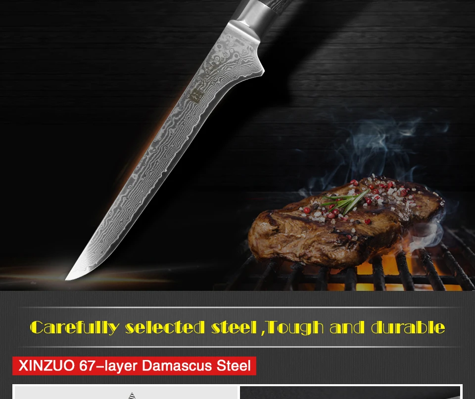 XINZUO 5," филе костей ножи 67 слоев дамасской стали Кухонные Ножи Дамасская VG-10 японский нож рыбы кухонные инструменты для повара