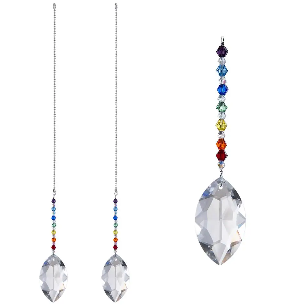 H D 2pcs Crystal Ceiling Fan Pull Chains Decor Chakra Crystal Sun
