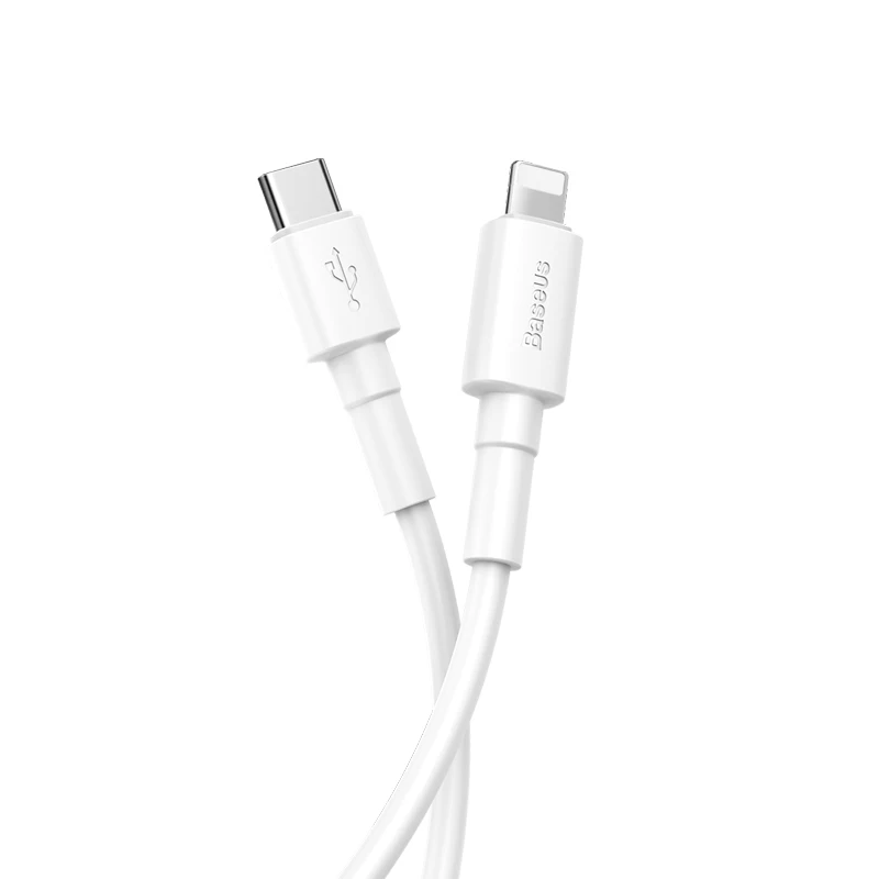 Baseus 18 Вт USB кабель type C к ip-порту для iPhone samsung Xiaomi PD кабель для быстрой зарядки USB-C зарядное устройство кабель для мобильного телефона type-C - Цвет: white