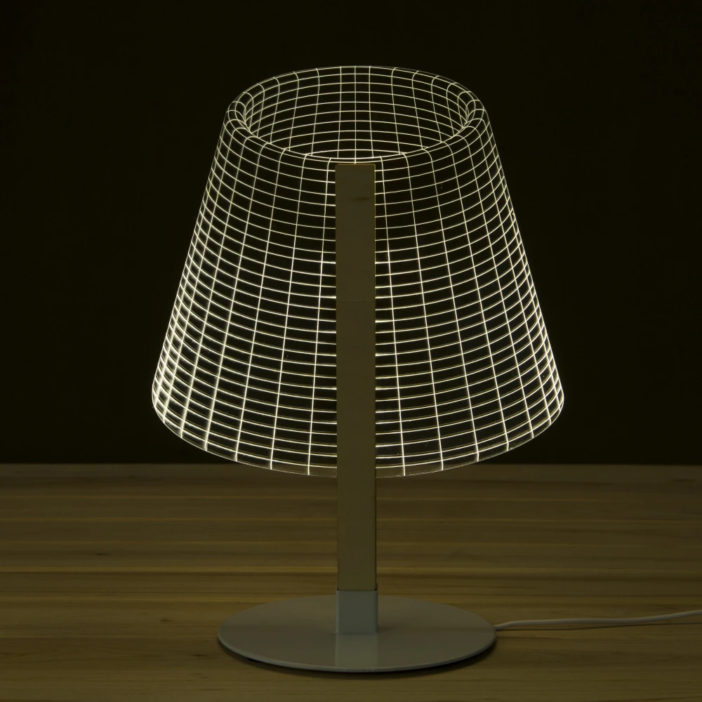 Comprar Artículo de noticias luz novedad 3D de madera lámpara de mesa LED de lectura lámpara luminosa pantallas 3D ilusión óptica luz de noche Decoración de casa