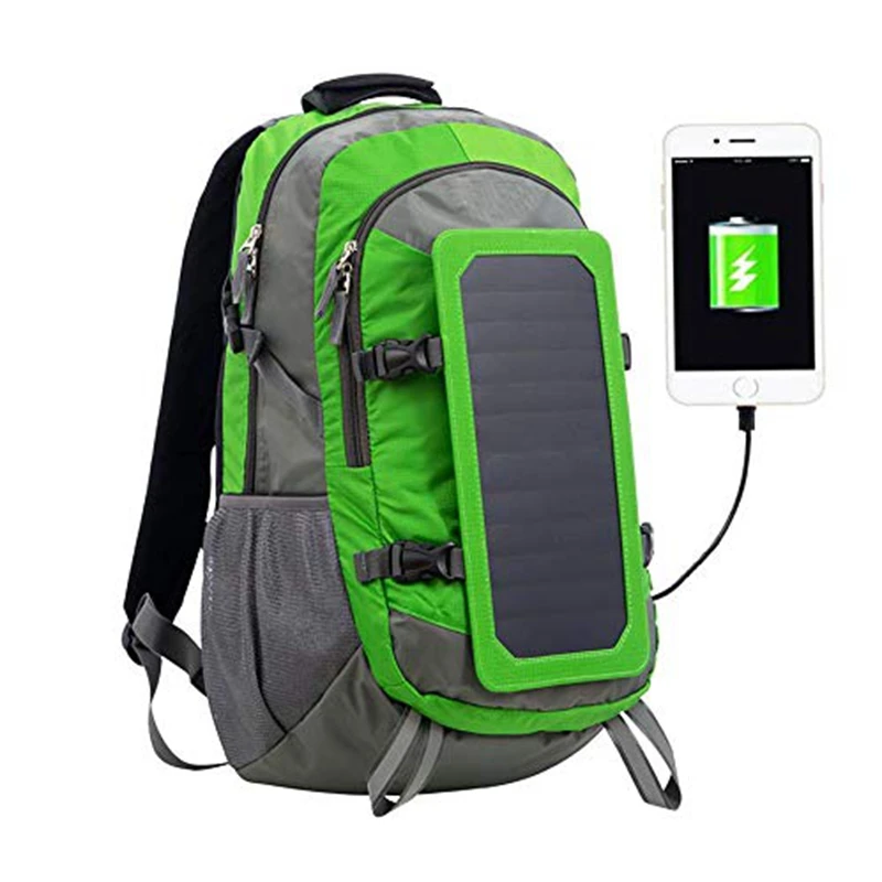 Солнечный рюкзак со съемной солнечной панелью многофункциональная сумка с солнечной батареей для путешествий кемпинга туризма