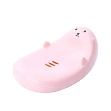 Мультфильм милый медведь сливной мыльница коробка Бытовая Ванная комната Портативный медведь дренаж для мыла коробка принадлежности для ванной комнаты