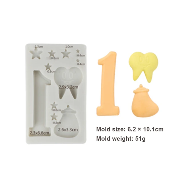 New Silicone Cake Mold Cartoon Number Star Tooth Dollar Letter